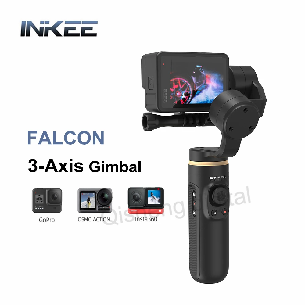 

Шарнирный стабилизатор INKEE FALCON Plus, 3-осевой стабилизатор, ручной шарнирный стабилизатор для экшн-камер Hero 11 10 9 8 7 6 5 4 3 Osmo Insta360