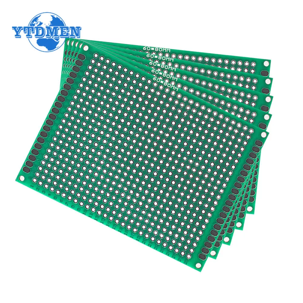 5PCS PCB Board 6X8CM Double Sided Protoboard Universal Circuit Board Green 6*8CM Prototype Board DIY Electronic Kit
5PCS PCB Board 6X8CM Double Sided Protoboard Universal Circuit Board Green 6*8CM Prototype Board DIY Electronic Kit