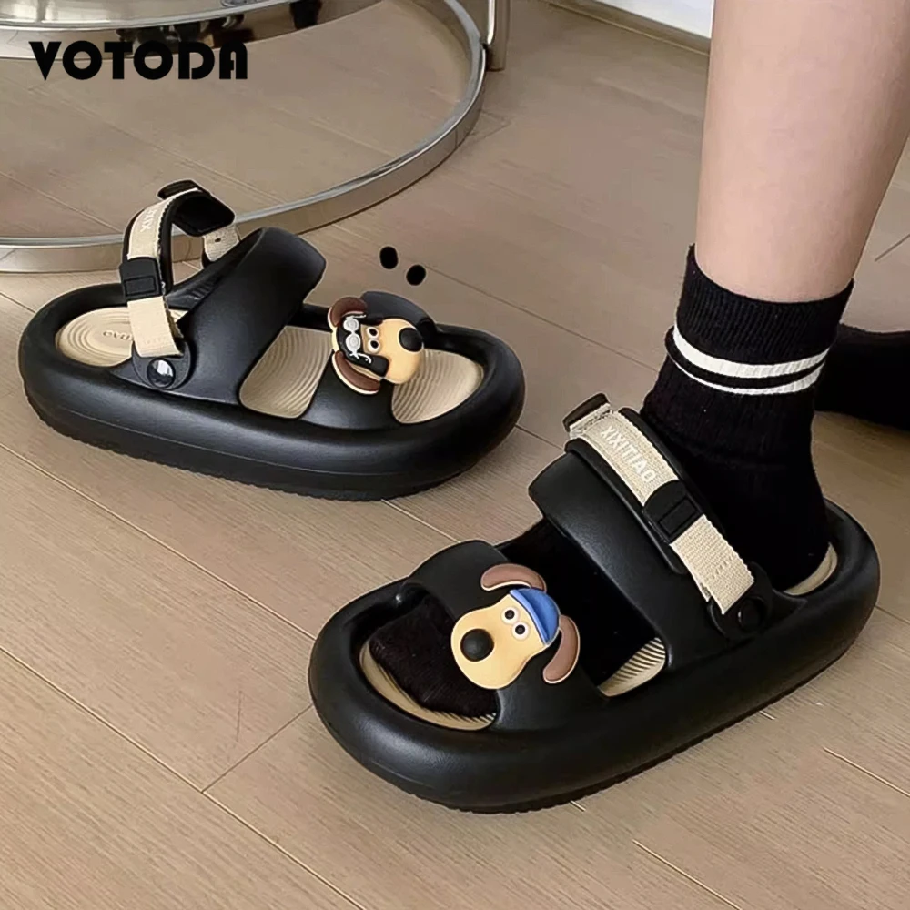 Summer Women EVA Slippers Platform Couple Outdoor Casual Beach Sandals Cute Dog Double Belt Slides Comfy Non-slip Men Flip Flops
Summer Women EVA Slippers Platform Couple Outdoor Casual Beach Sandals Cute Dog Double Belt Slides Comfy Non-slip Men Flip Flops