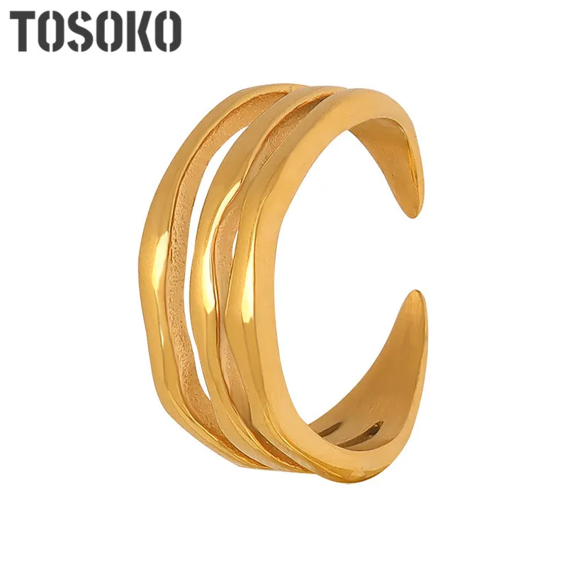 TOSOKO Stainless Steel Jewelry Wrinkle Wave Pattern Opening Irregular Ring for Women's Fashion Ring BSA472
TOSOKO Stainless Steel Jewelry Wrinkle Wave Pattern Opening Irregular Ring for Women's Fashion Ring BSA472