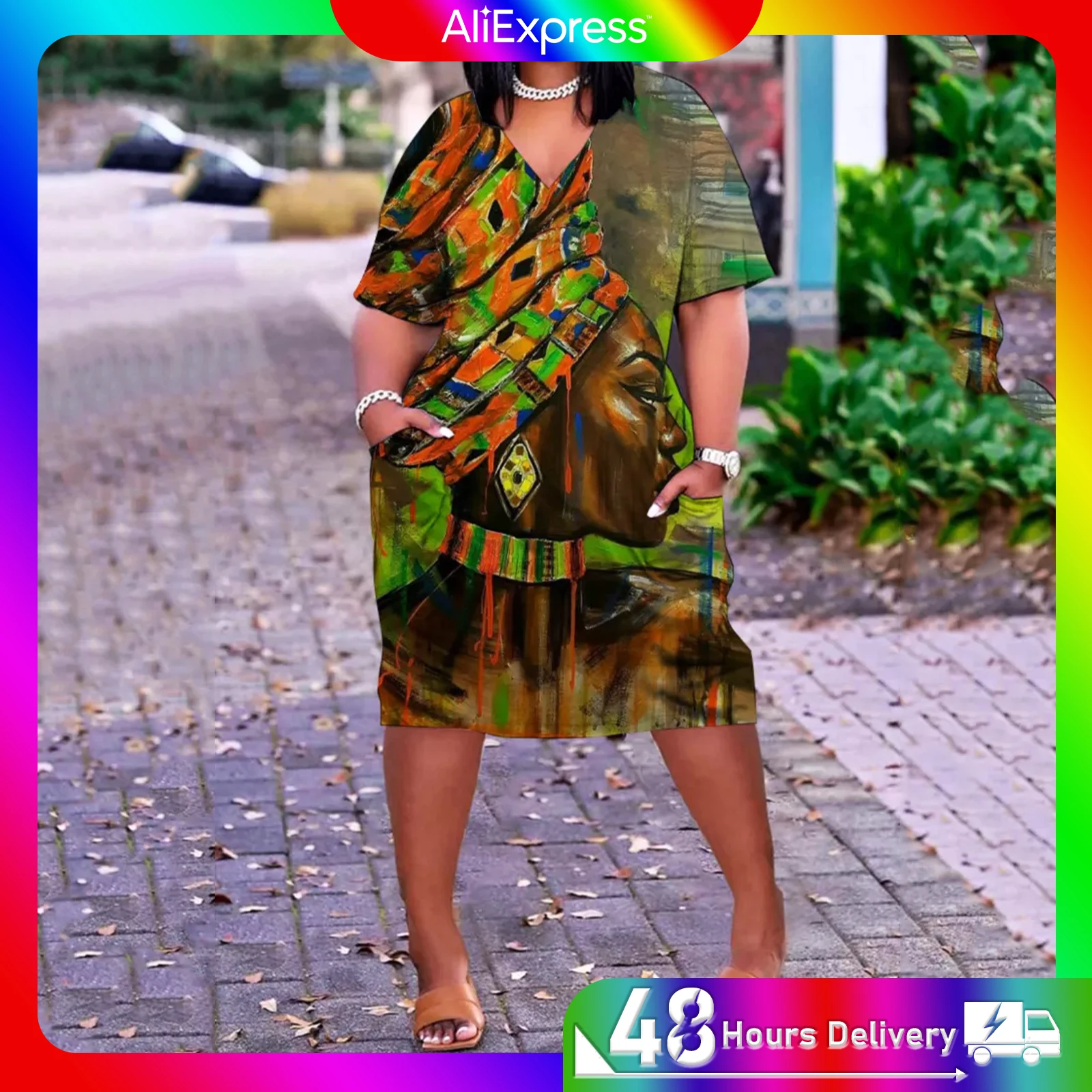 Hot Summer Casual Dress 3D Printed Fashion Women Short Sleeve Dresses Sexy Girls Knee-length Boho V-Neck Loose Beachwear Dress
Hot Summer Casual Dress 3D Printed Fashion Women Short Sleeve Dresses Sexy Girls Knee-length Boho V-Neck Loose Beachwear Dress