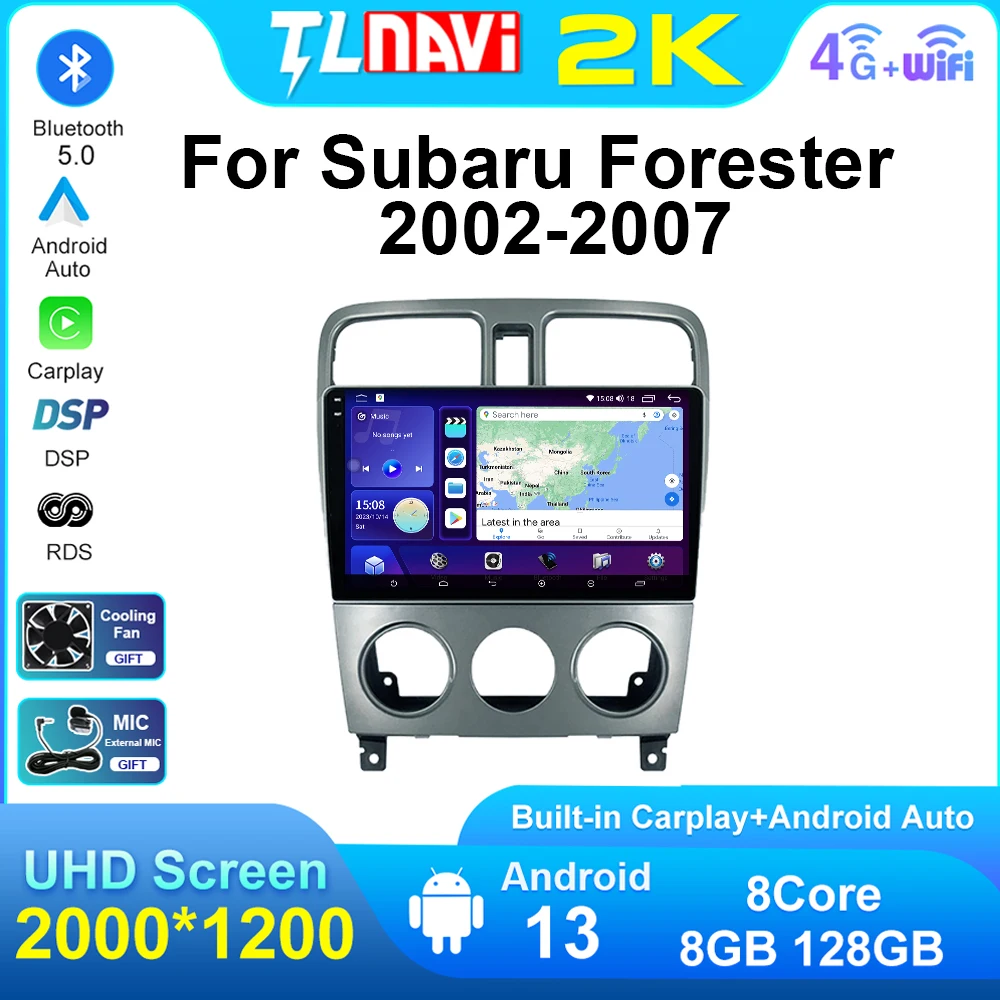 Беспроводной CarPlay Andro Auto для Subaru Forester 2002 2003 2004-2007 автомобильный мультимедийный