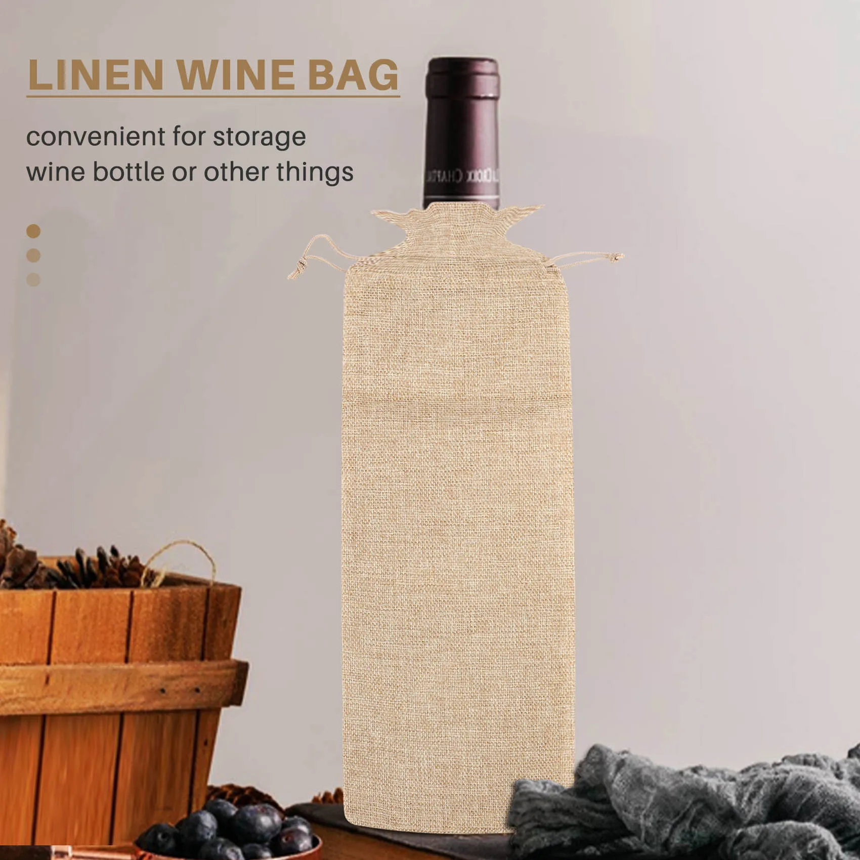 10pcs Jute Wine Bags, 14 x 6 1/4 inches Hessian Wine Bottle Gift Bags with Drawstring
10pcs Jute Wine Bags, 14 x 6 1/4 inches Hessian Wine Bottle Gift Bags with Drawstring