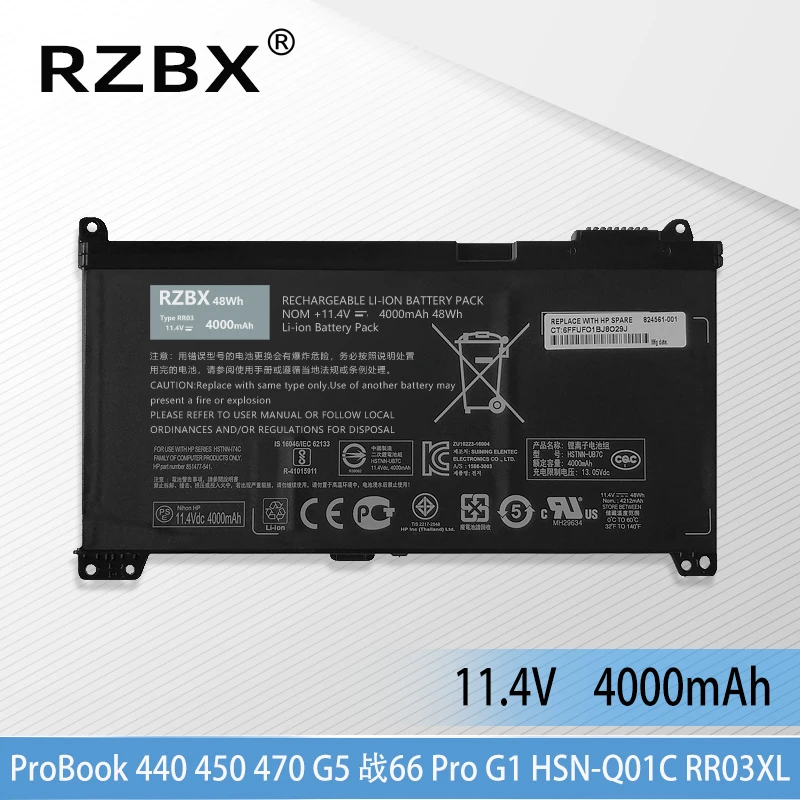 Аккумулятор RZBX RR03XL для ноутбука HP ZHAN 66 Pro G1 HSN-Q02C HSN-Q03C HSN-Q04C HSN-Q05C HSN-Q06C HSN-Q07C 851477-541/831
Аккумулятор RZBX RR03XL для ноутбука HP ZHAN 66 Pro G1 HSN-Q02C HSN-Q03C HSN-Q04C HSN-Q05C HSN-Q06C HSN-Q07C 851477-541/831