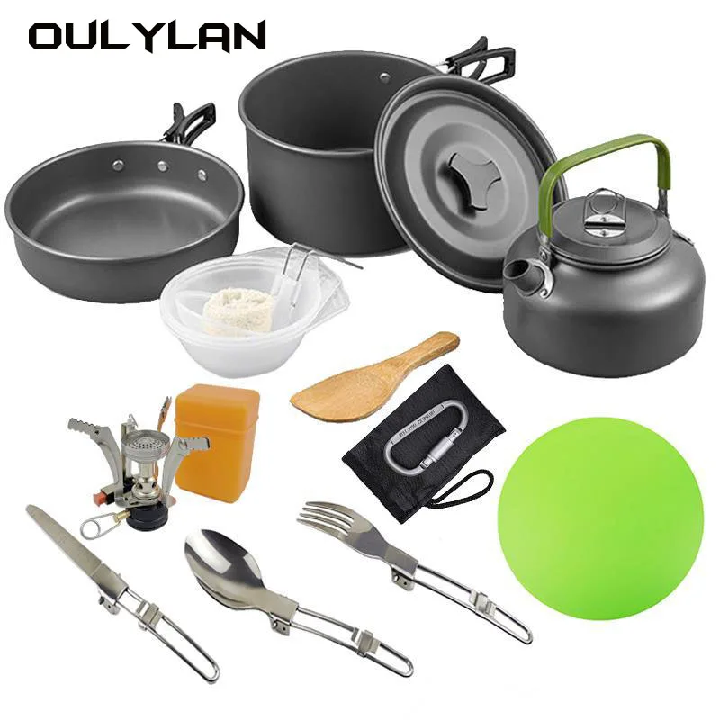 Oulylan Camping Cookware Portable Pot Pan Cup Teaport Set Folding Outdoor Cooking Set Hiking Picnic Tableware Travel Equipment 
Oulylan Camping Cookware Portable Pot Pan Cup Teaport Set Folding Outdoor Cooking Set Hiking Picnic Tableware Travel Equipment