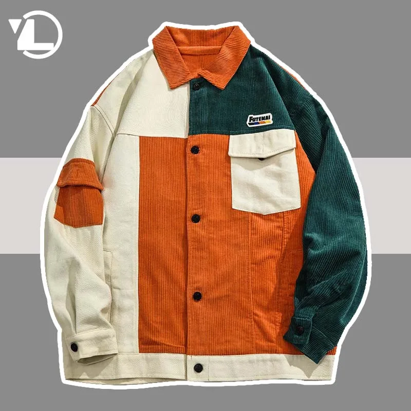 Spring Cargo Jacket Men Vintage Casual Color Block Corduroy Coat Hip Hop Streetwear Patchwork Autumn Loose Outwear Unisex 2022
Spring Cargo Jacket Men Vintage Casual Color Block Corduroy Coat Hip Hop Streetwear Patchwork Autumn Loose Outwear Unisex 2022