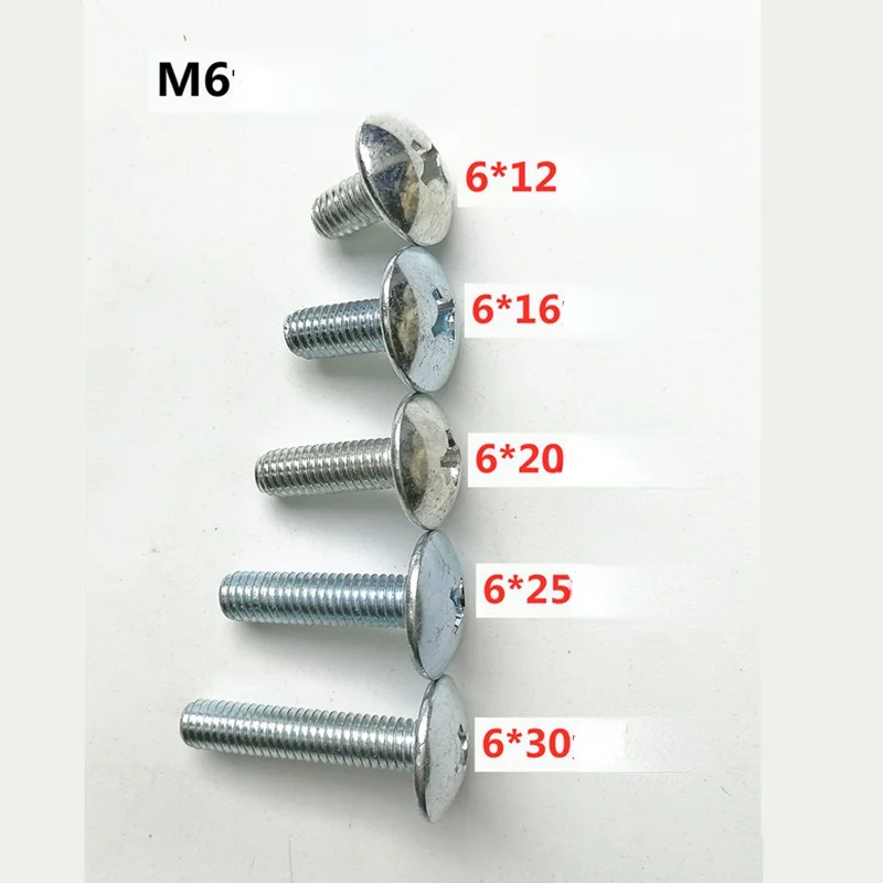 100pc 6mm Large Flat Head Cross Phillips Bolt M6 for Electric Scooter Panel Screws Mushroom Head Motorcycle Plated L=16-30mm Nut
100pc 6mm Large Flat Head Cross Phillips Bolt M6 for Electric Scooter Panel Screws Mushroom Head Motorcycle Plated L=16-30mm Nut