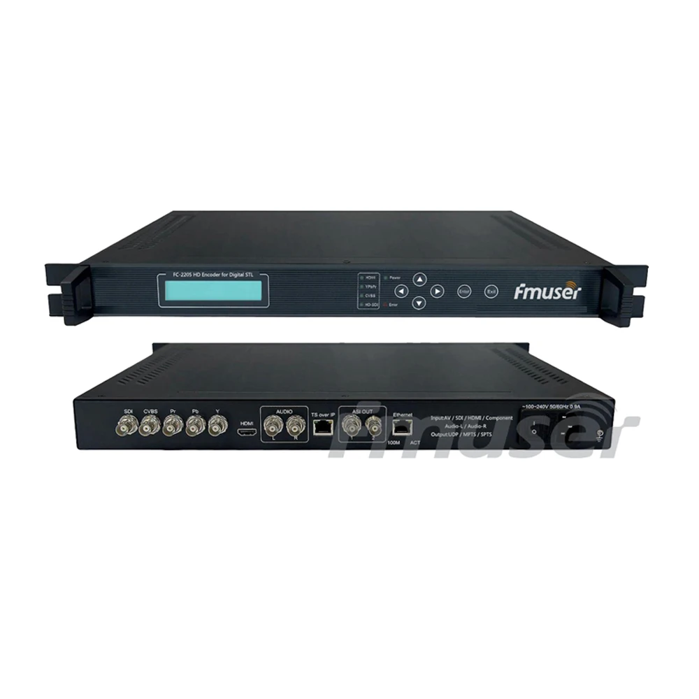 

FMUSER FC-2205 HD H.264 Encoder With SDI AVC MPEG-4 YPbPr CVBS AUDIO In And ASI IP Out
