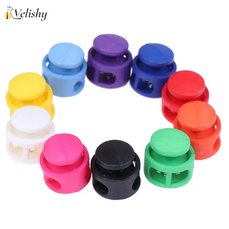 

10pcs/lot 2 Hole Bean Toggle Clip Stopper Paracord Cord Lock Clamp For Paracord Rope Lanyard Drawstring Bag Shoelace Part