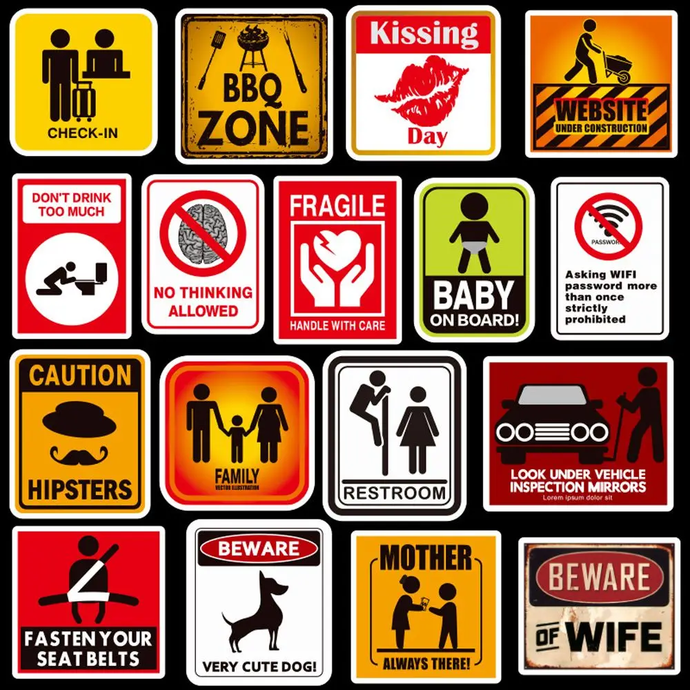 Sticker DIY Scrapbook Laptop Decor Sticker Car Sticker Graffiti Sticker Danger Warning Banning Reminder Signs Stickers
Sticker DIY Scrapbook Laptop Decor Sticker Car Sticker Graffiti Sticker Danger Warning Banning Reminder Signs Stickers