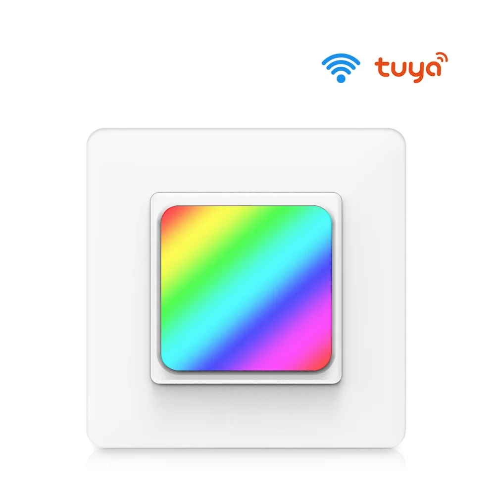 Tuya RGB Light WiFi Switch with Night Light, Smart Wall Light Switch Smart Home Automation works with Alexa, Google Home
Tuya RGB Light WiFi Switch with Night Light, Smart Wall Light Switch Smart Home Automation works with Alexa, Google Home