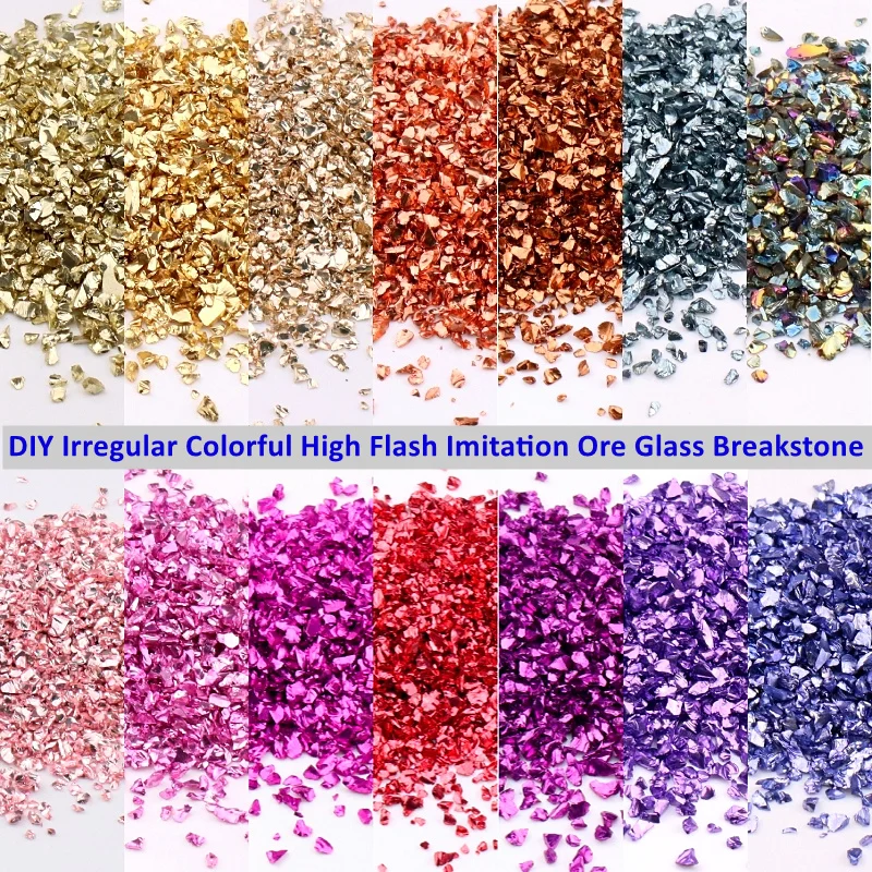 10g/Pack Crushed Glass Stones Irregular Metallic Crystal Chips Sprinkles For Resin Filling Nail Art Decoration Jewelry Making
10g/Pack Crushed Glass Stones Irregular Metallic Crystal Chips Sprinkles For Resin Filling Nail Art Decoration Jewelry Making