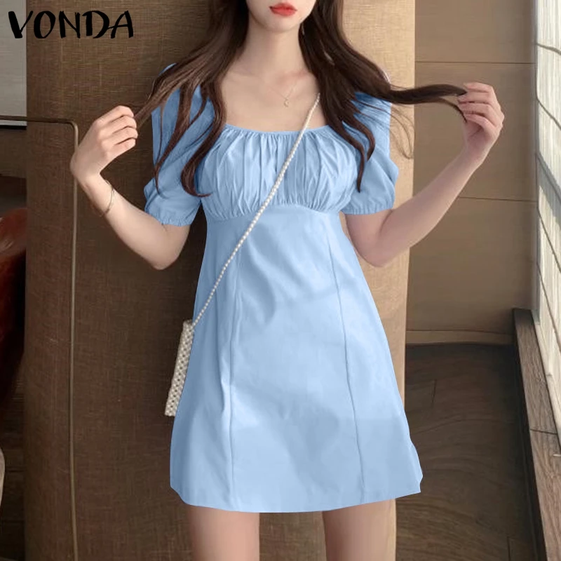 Повседневное мини-платье VONDA, женские платья с коротким пышным рукавом и квадратным вырезом, модные однотонные мини-платья, женский сарафан ...
Повседневное мини-платье VONDA, женские платья с коротким пышным рукавом и квадратным вырезом, модные однотонные мини-платья, женский сарафан ...