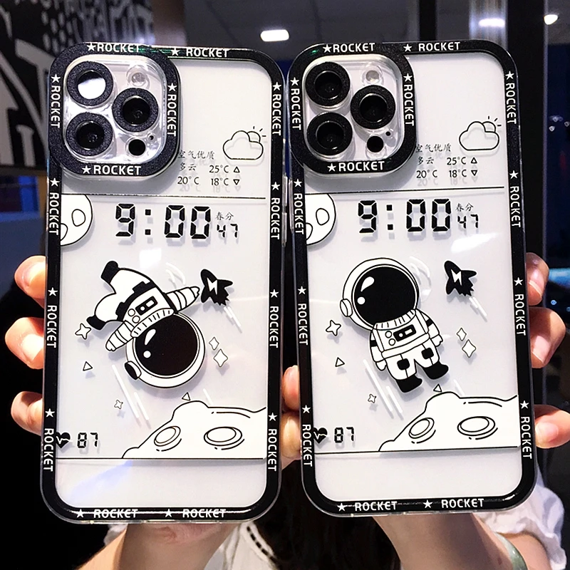 Cartoon Transparent Astronaut Phone Case For iPhone 11 12 13 Pro Max XS X XR 7 8 Plus SE 2020 Cute Bumper Back Cover
Cartoon Transparent Astronaut Phone Case For iPhone 11 12 13 Pro Max XS X XR 7 8 Plus SE 2020 Cute Bumper Back Cover