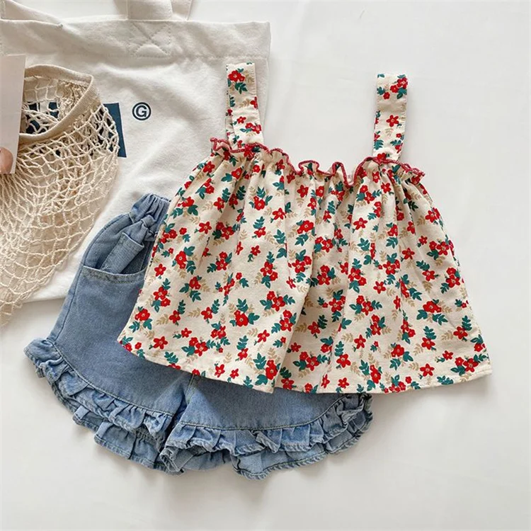 New Summer Baby Girl Clothes Sets Floral T-shirt +Denim Short 2Pcs Children's Infant Fashion Outfits Suit
New Summer Baby Girl Clothes Sets Floral T-shirt +Denim Short 2Pcs Children's Infant Fashion Outfits Suit