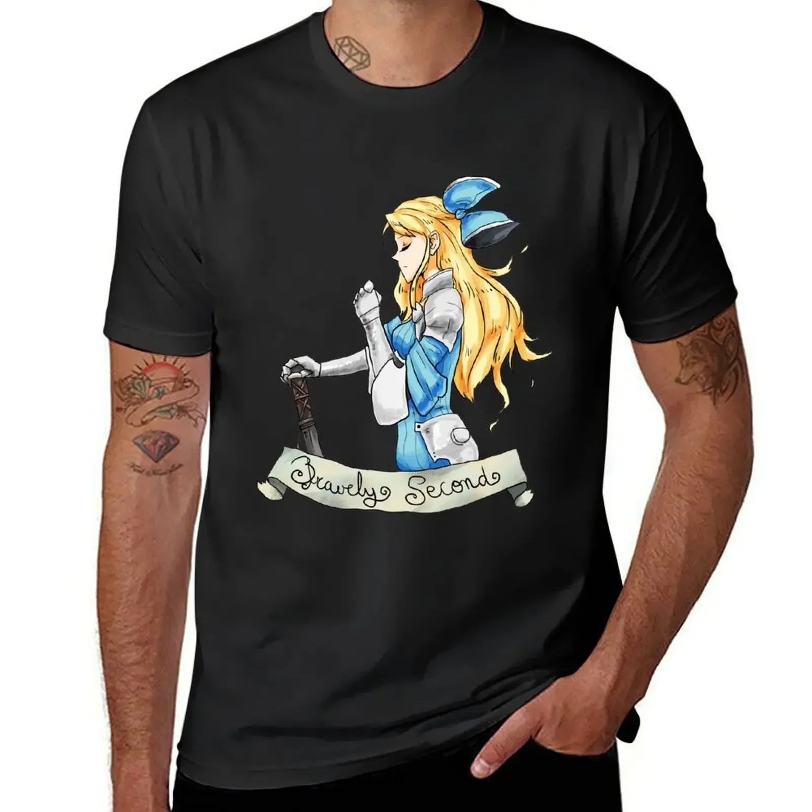 Мужская футболка Edea Bravely Second большие размеры новая коллекция кавайная одежда