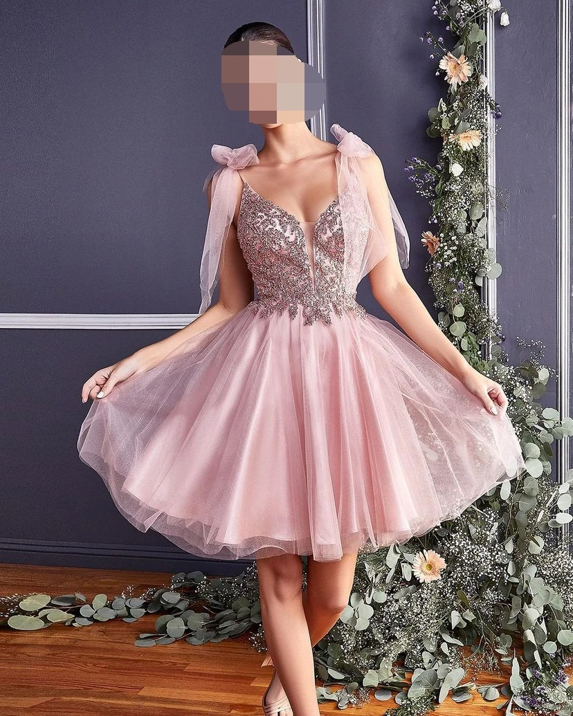 Pink Luxury Dress V Neck Prom Dresses Sequins Spaghetti Straps Sleeveless Lace Formal Elegant Evening Party Wedding Ball Gown 
Pink Luxury Dress V Neck Prom Dresses Sequins Spaghetti Straps Sleeveless Lace Formal Elegant Evening Party Wedding Ball Gown