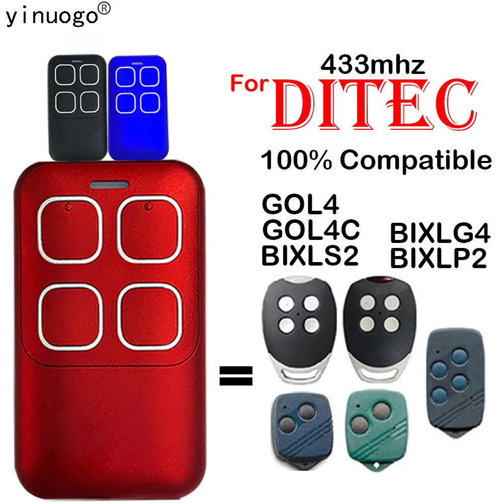 For DITEC Garage Remote Control DITEC GOL4 GOL4C BIXLG4 BIXLS2 BIXLP2 433.92mhz Fixed and Rolling Code Garage Door Opener 433MHz
For DITEC Garage Remote Control DITEC GOL4 GOL4C BIXLG4 BIXLS2 BIXLP2 433.92mhz Fixed and Rolling Code Garage Door Opener 433MHz