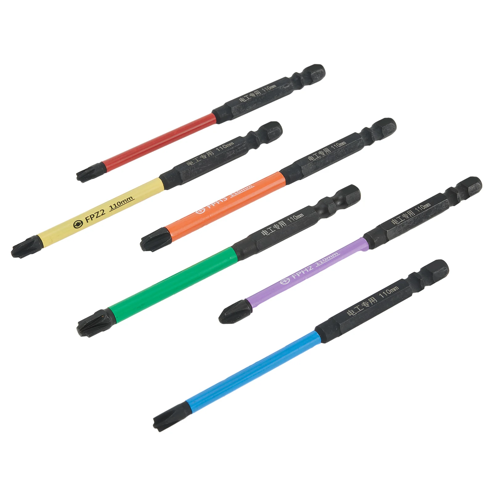 Electrician Screwdriver Bits 110mm / 4.33’’ Length 6 Pcs/set Alloy Steel Various Colours Brand New High Quality
Electrician Screwdriver Bits 110mm / 4.33’’ Length 6 Pcs/set Alloy Steel Various Colours Brand New High Quality