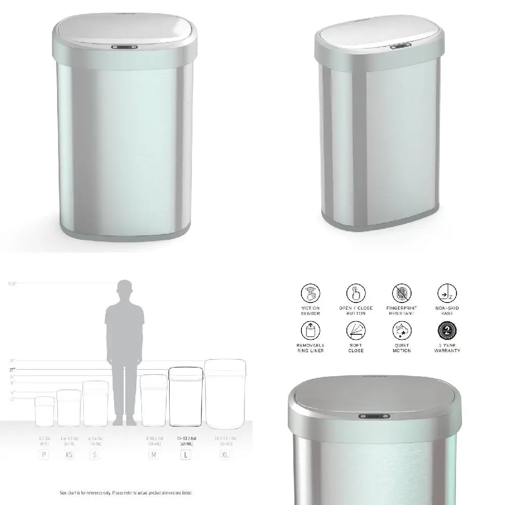Gorgeous Smart Stainless Steel Motion Sensor Lid Gallon Trash Can - Hygienic Home Waste Removal for Efficient Disposal.
Gorgeous Smart Stainless Steel Motion Sensor Lid Gallon Trash Can - Hygienic Home Waste Removal for Efficient Disposal.