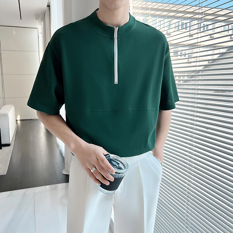 Футболка мужская с воротником-стойкой, модная Свободная Повседневная тенниска на молнии, винтажная майка с коротким рукавом, уличная одежд... 
Футболка мужская с воротником-стойкой, модная Свободная Повседневная тенниска на молнии, винтажная майка с коротким рукавом, уличная одежд...