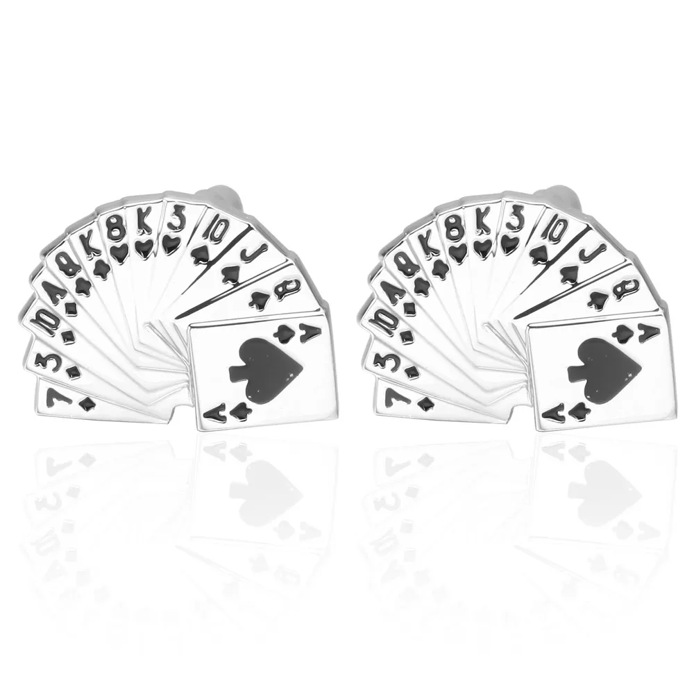 

Black Poker Cuff Links Men's French Shirt Cufflinks Playing Card Poker Cufflinks Shirt Buttons Wedding Gift Wholesale