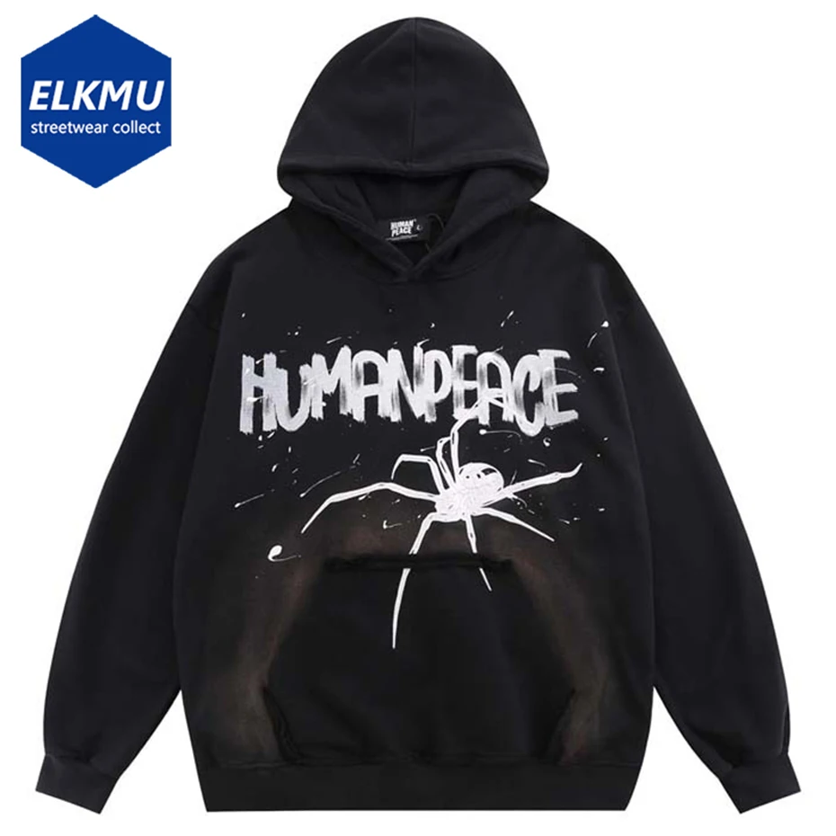 Grunge Vintage Loose Hoodie Spider Printed Harajuku Streetwear Hip Hop Oversized Sweatshirts Pullover Hooded Hoodies Black 2023
Grunge Vintage Loose Hoodie Spider Printed Harajuku Streetwear Hip Hop Oversized Sweatshirts Pullover Hooded Hoodies Black 2023