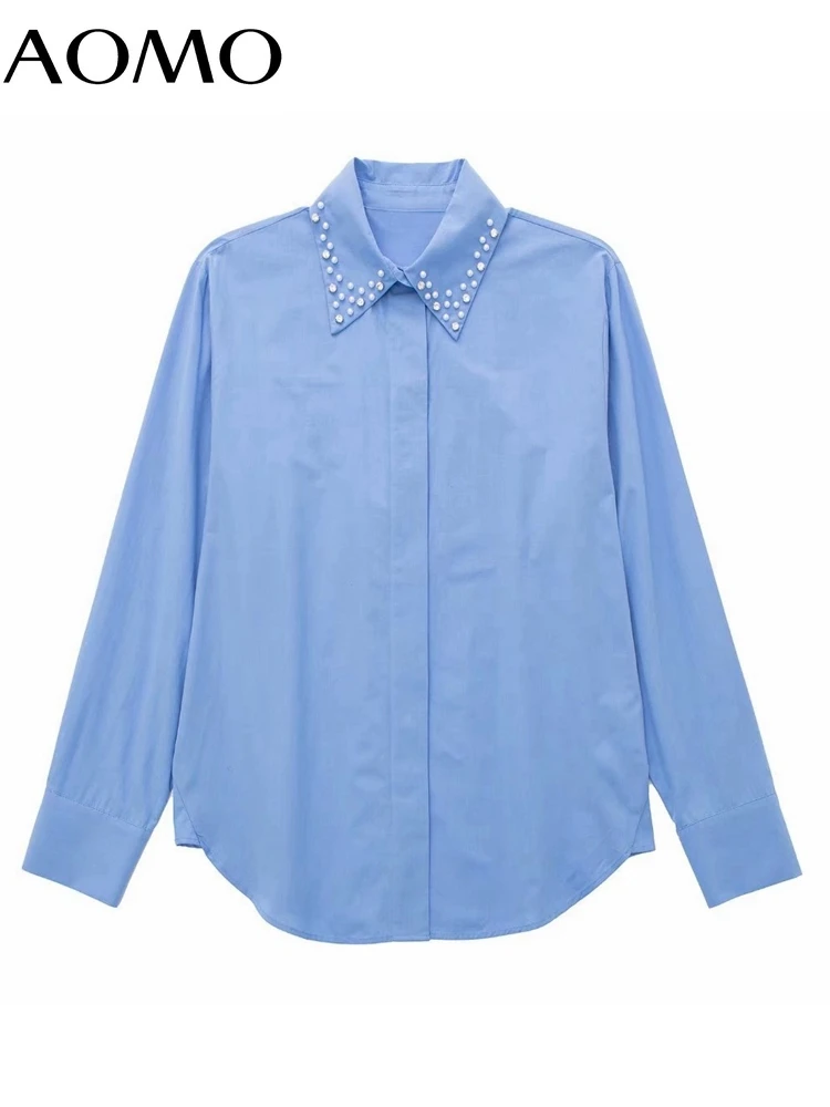 AOMO Women Vintage Faux Jewelry Decorate Blue Cotton Shirt Long Sleeve 2022 Chic Female High Street Shirt 3H357A
AOMO Women Vintage Faux Jewelry Decorate Blue Cotton Shirt Long Sleeve 2022 Chic Female High Street Shirt 3H357A