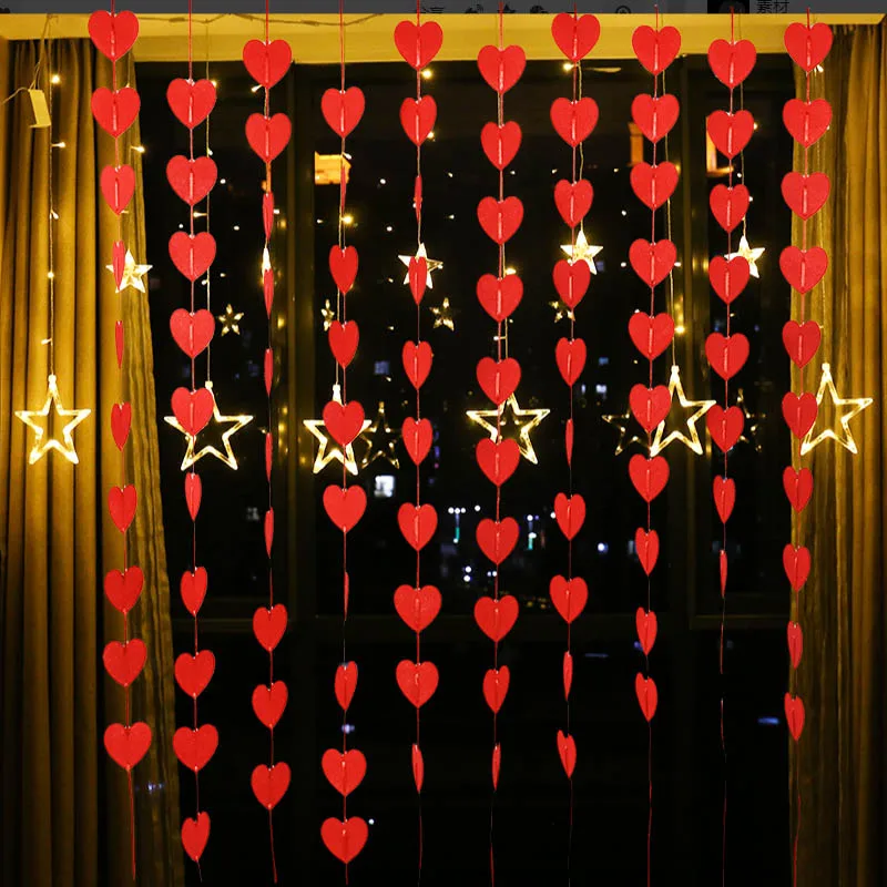 5sets(80pcs) 7/5cm Red Hearts Felt Garland DIY Valentines Day Hanging String Garland for Home Valentine Wedding Party Decoration
5sets(80pcs) 7/5cm Red Hearts Felt Garland DIY Valentines Day Hanging String Garland for Home Valentine Wedding Party Decoration