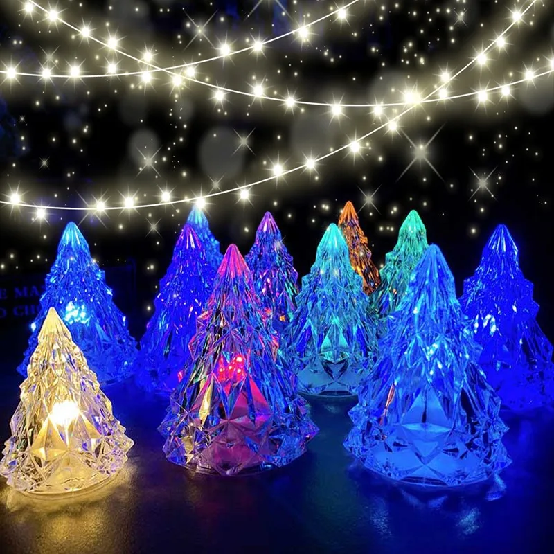 Crystal Christmas Led Night Lights Xmas Tree Colorful Lamps Home Desktop Bedroom Decorative Atmosphere Light Kids New Year Gift
Crystal Christmas Led Night Lights Xmas Tree Colorful Lamps Home Desktop Bedroom Decorative Atmosphere Light Kids New Year Gift