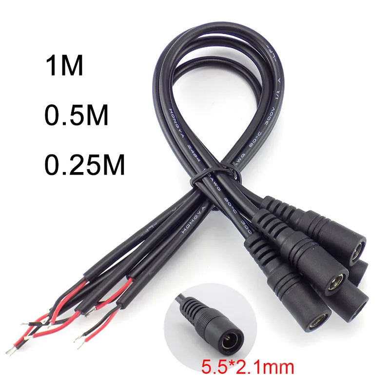 5pcs 0.25M/0.5M/1M DC 12V 5.5*2.1mm Power Cable Extension Female Connector Power Supply Adapter for CCTV Camera LED Strip Light
5pcs 0.25M/0.5M/1M DC 12V 5.5*2.1mm Power Cable Extension Female Connector Power Supply Adapter for CCTV Camera LED Strip Light