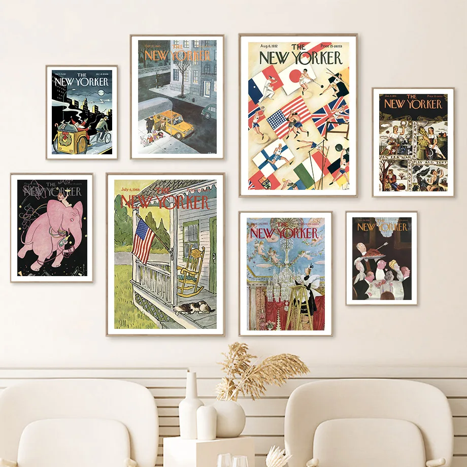 The New Yorker Magazines Covers Retro Nordic Posters And Prints Wall Art PaintingCanvas Wall Picture For Living Room Home Decor
The New Yorker Magazines Covers Retro Nordic Posters And Prints Wall Art PaintingCanvas Wall Picture For Living Room Home Decor