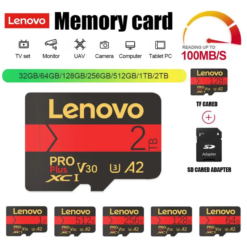 Original Lenovo 2TB Micro TF SD Card U3 A2 High Speed 1TB 512GB SD/TF Flash Memory Mini Card 256GB For Phone Computer Camera
Original Lenovo 2TB Micro TF SD Card U3 A2 High Speed 1TB 512GB SD/TF Flash Memory Mini Card 256GB For Phone Computer Camera