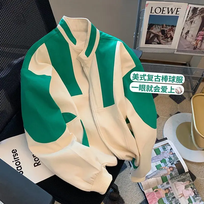 Vintage Color Blocking Baseball Jacket Women's 2022 Autumn New Design Casual Zipper Jacket Top
Vintage Color Blocking Baseball Jacket Women's 2022 Autumn New Design Casual Zipper Jacket Top