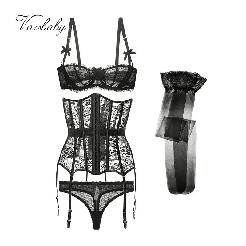 Varsbaby half cup bra set comfortable thin cotton large size underwear sexy bra + panties + sexy shapewear + stockings
Varsbaby half cup bra set comfortable thin cotton large size underwear sexy bra + panties + sexy shapewear + stockings