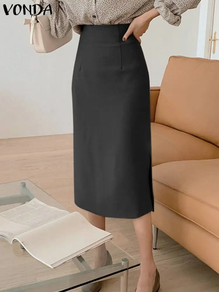 VONDA 2022 Stylish Women High Waist Office Jupe Party Long Skirts Femme Y2K Casual Solid Side Slit Straight Faldas Saia Oversize
VONDA 2022 Stylish Women High Waist Office Jupe Party Long Skirts Femme Y2K Casual Solid Side Slit Straight Faldas Saia Oversize