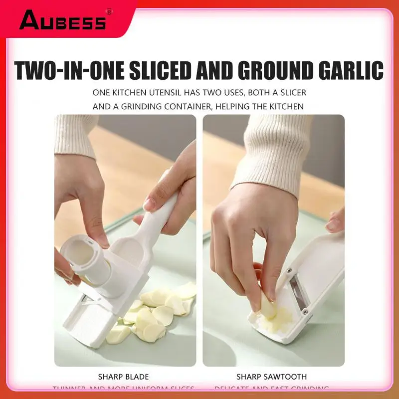 

2/4/5PCS Multifunction Ginger Slicing Grinding Tool 2 In 1 Cutter Sharp Knife Garlic Grinding Tool Portable Kitchen Gadgets
