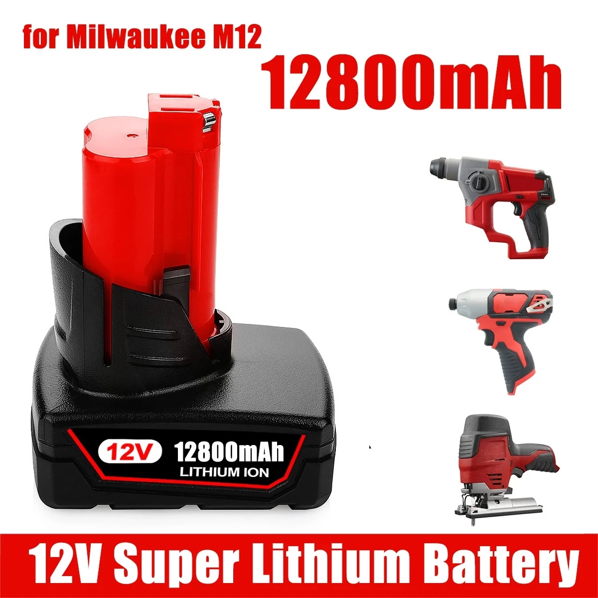 Aicherish For Milwaukee Tool 12V 18650 Li-ion Battery M12 C12 XC 48-11-2440 48-11-2402 48-11-2411 48-11-2401 Replacement Battery
Aicherish For Milwaukee Tool 12V 18650 Li-ion Battery M12 C12 XC 48-11-2440 48-11-2402 48-11-2411 48-11-2401 Replacement Battery