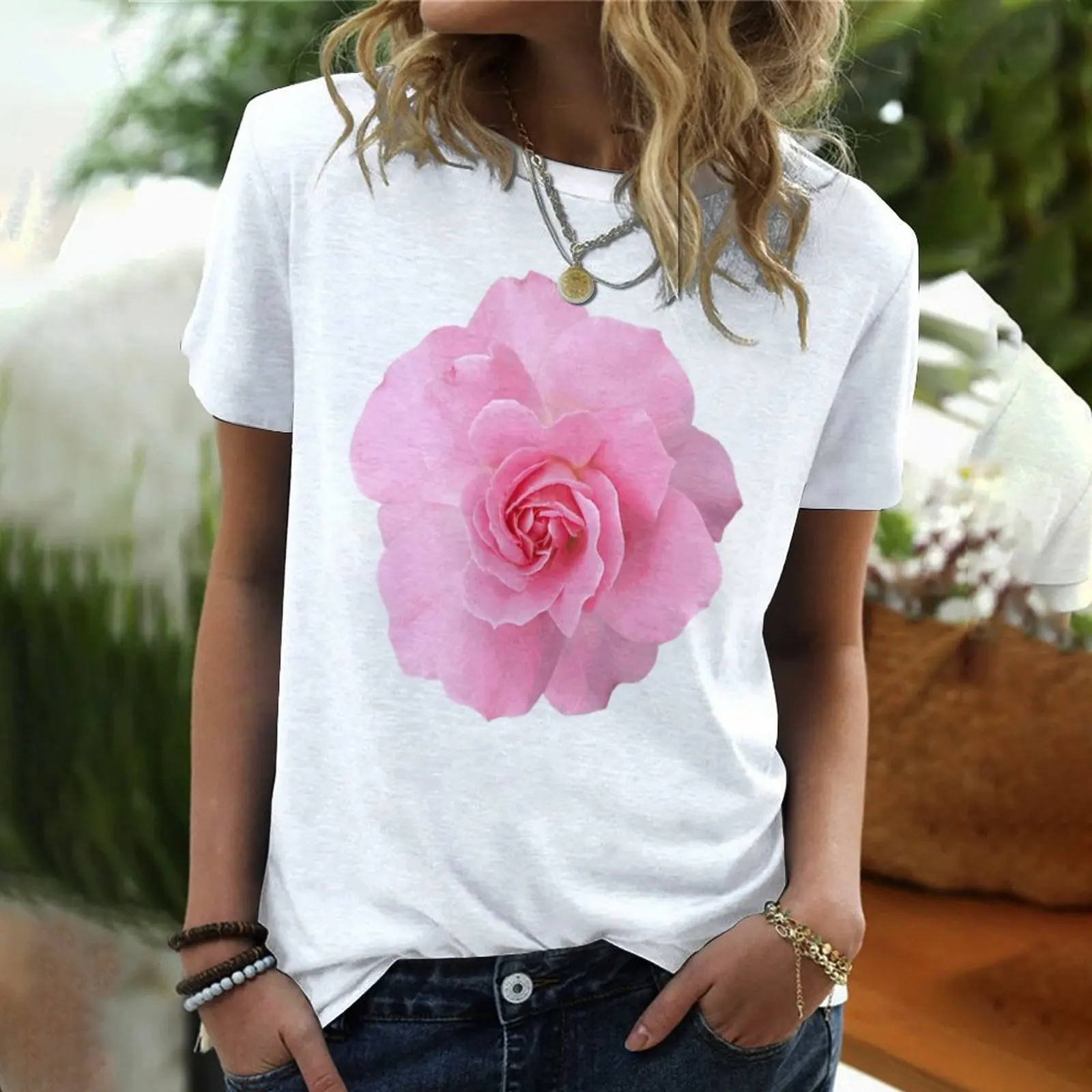 Women's T-shirt Clothes Flower summer casual short sleeve cartoon T-shirt Print Harajuku half sleeve oversized T-shirt top
Women's T-shirt Clothes Flower summer casual short sleeve cartoon T-shirt Print Harajuku half sleeve oversized T-shirt top
