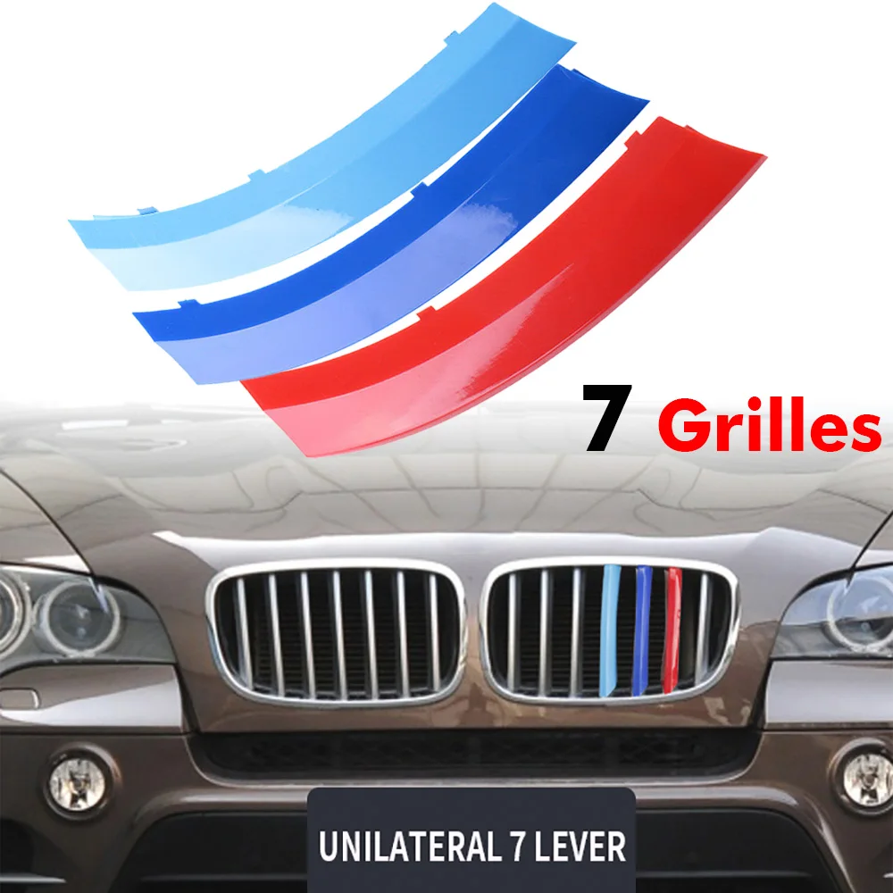 

3pcs For BMW X6 E71 2008-2011 Car Front Grille Inserts Trims Strips M Color Sports Buckle Grill Cover Clip Styling Accessories