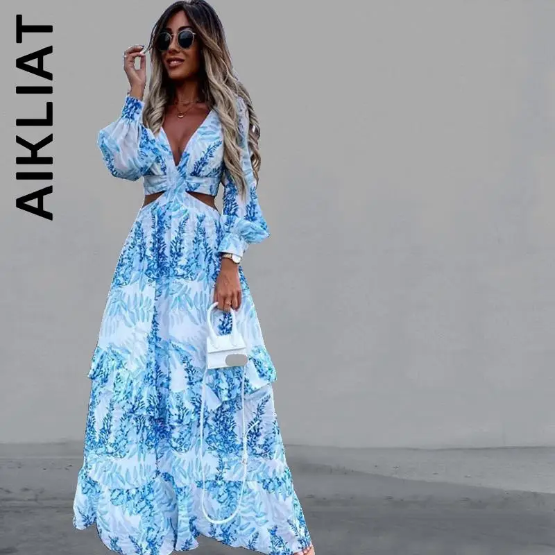 Женское модное стильное платье Aikliat, длинные платья с V-образным вырезом, открытой спиной и рукавами-фонариками, универсальные популярные же...
Женское модное стильное платье Aikliat, длинные платья с V-образным вырезом, открытой спиной и рукавами-фонариками, универсальные популярные же...