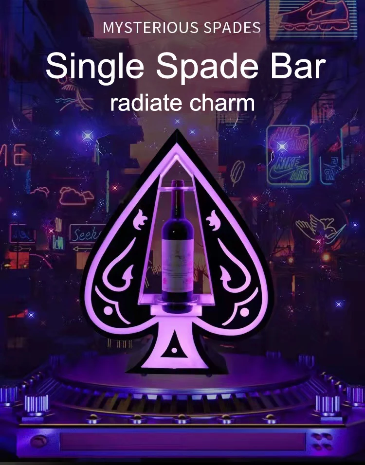 LED Rechargeable Ace of Spade VIP Champagne Bottle Display Cocktail Rack For Night Club Party Lounge Champagne Rack Illuminated
LED Rechargeable Ace of Spade VIP Champagne Bottle Display Cocktail Rack For Night Club Party Lounge Champagne Rack Illuminated