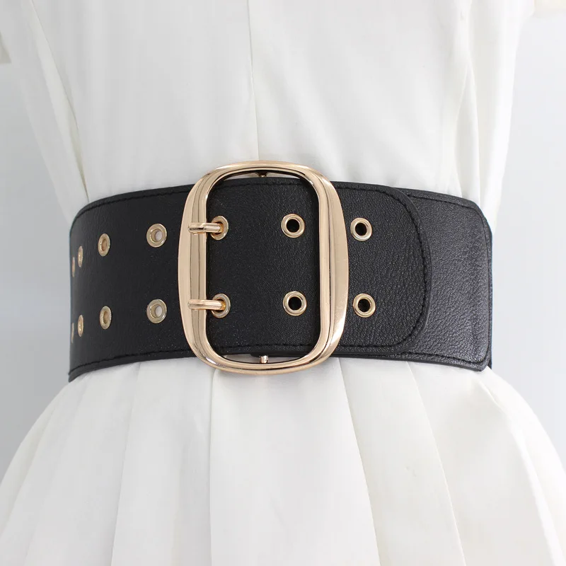 Elastic Wide Belt Women's Fashionable Waist Belt With Golden Buckle Variety Of Belt Design Dress Coat Decorative Cummerbands
Elastic Wide Belt Women's Fashionable Waist Belt With Golden Buckle Variety Of Belt Design Dress Coat Decorative Cummerbands
