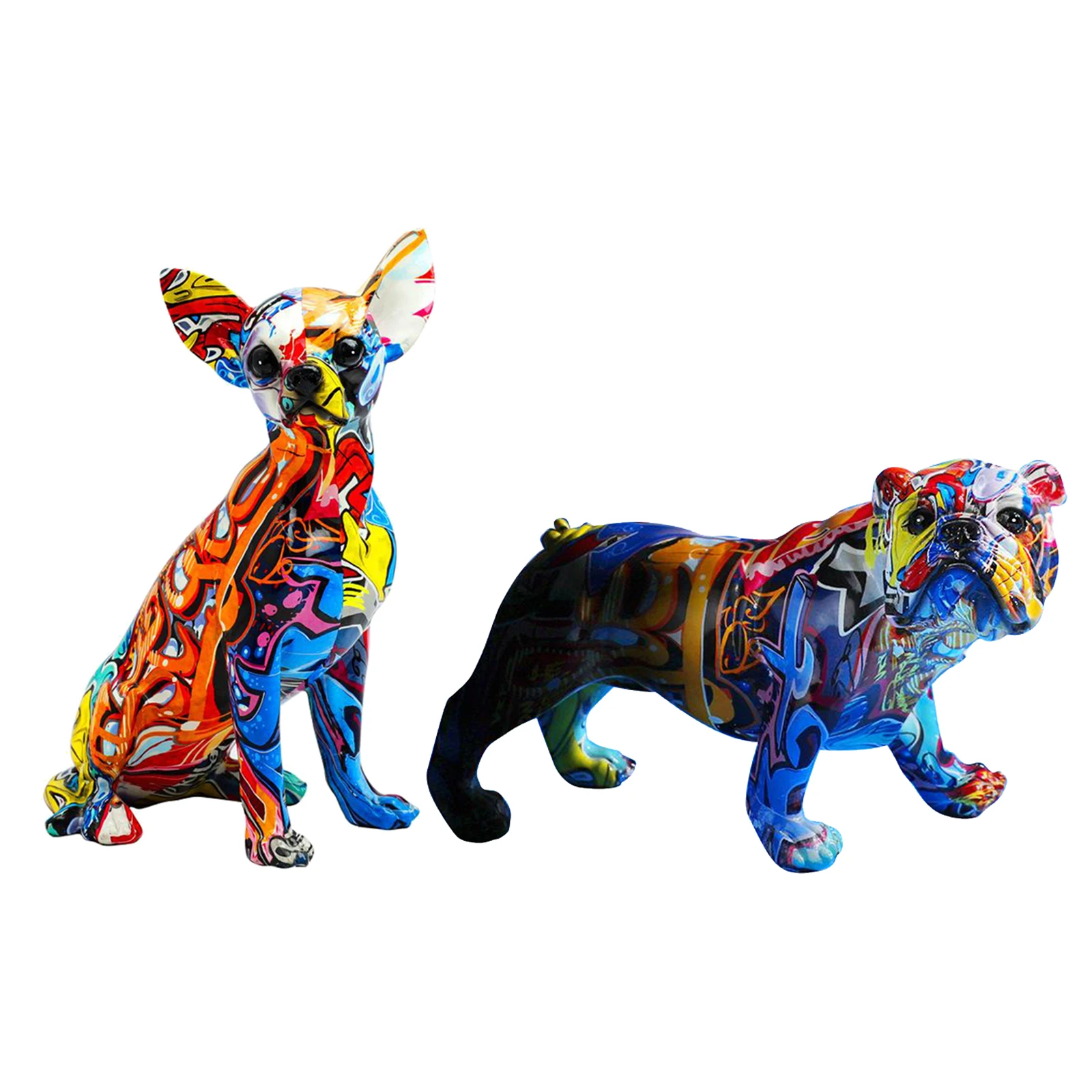 Цветная Статуэтка собаки, Статуэтка из смолы для домашнего декора 
Цветная Статуэтка собаки, Статуэтка из смолы для домашнего декора