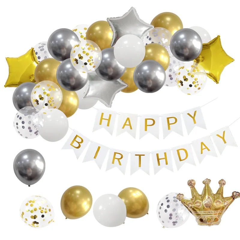 1set Happy Birthday Crown Balloons Letter Banner Gold White Confetti Latex Balloons Birthday Party Decorations Baby Shower Gift
1set Happy Birthday Crown Balloons Letter Banner Gold White Confetti Latex Balloons Birthday Party Decorations Baby Shower Gift
