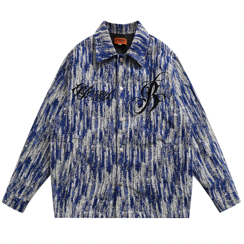 Men Harajuku Vintage Letter Embroidery Jacket Outwear Women Oversize Retro Hip Hop Button Denim Jackets Oil Painting Tops 2022
Men Harajuku Vintage Letter Embroidery Jacket Outwear Women Oversize Retro Hip Hop Button Denim Jackets Oil Painting Tops 2022