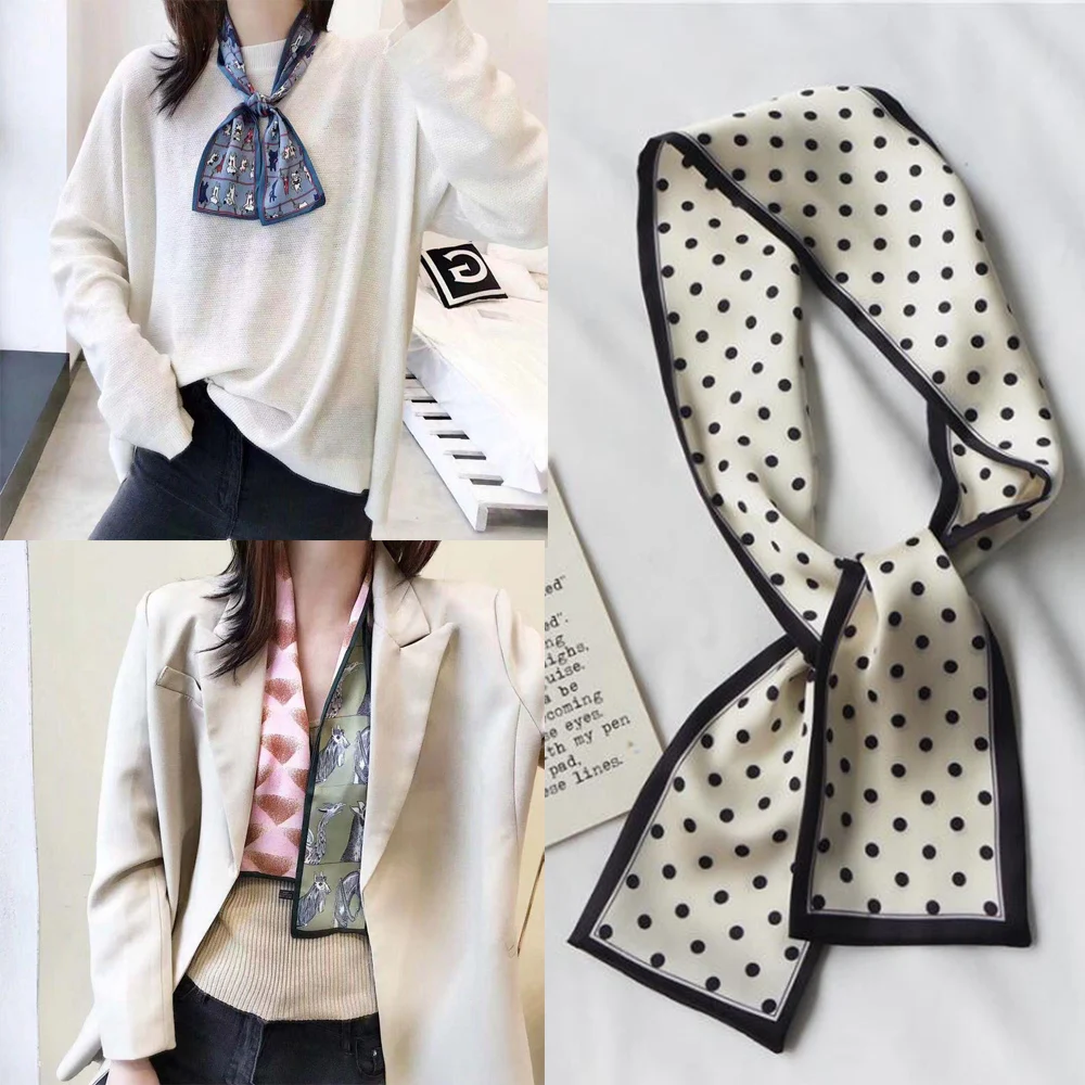 Fashion Print Hair Ribbon Scarf Women Neck Tie Bag Scarfs Satin Silk Skinny Headscarves Ladies Foulard Floral Bands 2023 New
Fashion Print Hair Ribbon Scarf Women Neck Tie Bag Scarfs Satin Silk Skinny Headscarves Ladies Foulard Floral Bands 2023 New