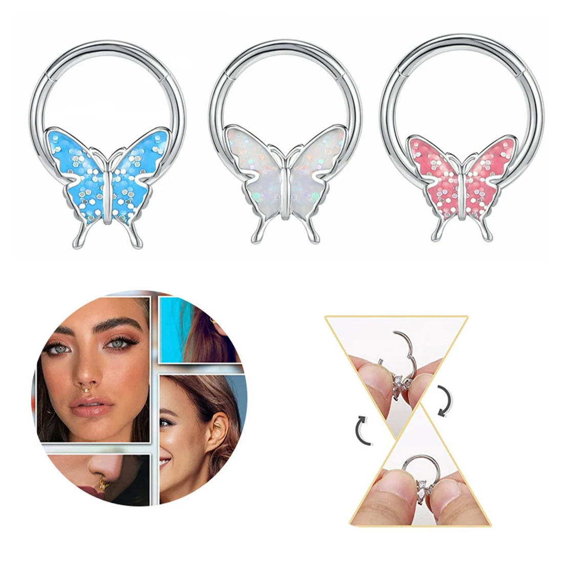 2023 Punk Colorful Drop Oil Fake Piercing Nose Ring Butterfly U Shaped Clip Nose Ring Cuff Ear Clip Cuff Non Piercing Jewelry
2023 Punk Colorful Drop Oil Fake Piercing Nose Ring Butterfly U Shaped Clip Nose Ring Cuff Ear Clip Cuff Non Piercing Jewelry