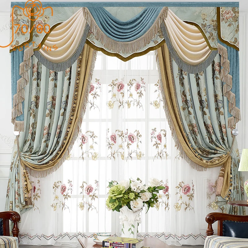 High-end European-style Blue Palace Embroidered Princess Style Thickened Chenille Blackout Curtains for Living Room Bedroom
High-end European-style Blue Palace Embroidered Princess Style Thickened Chenille Blackout Curtains for Living Room Bedroom