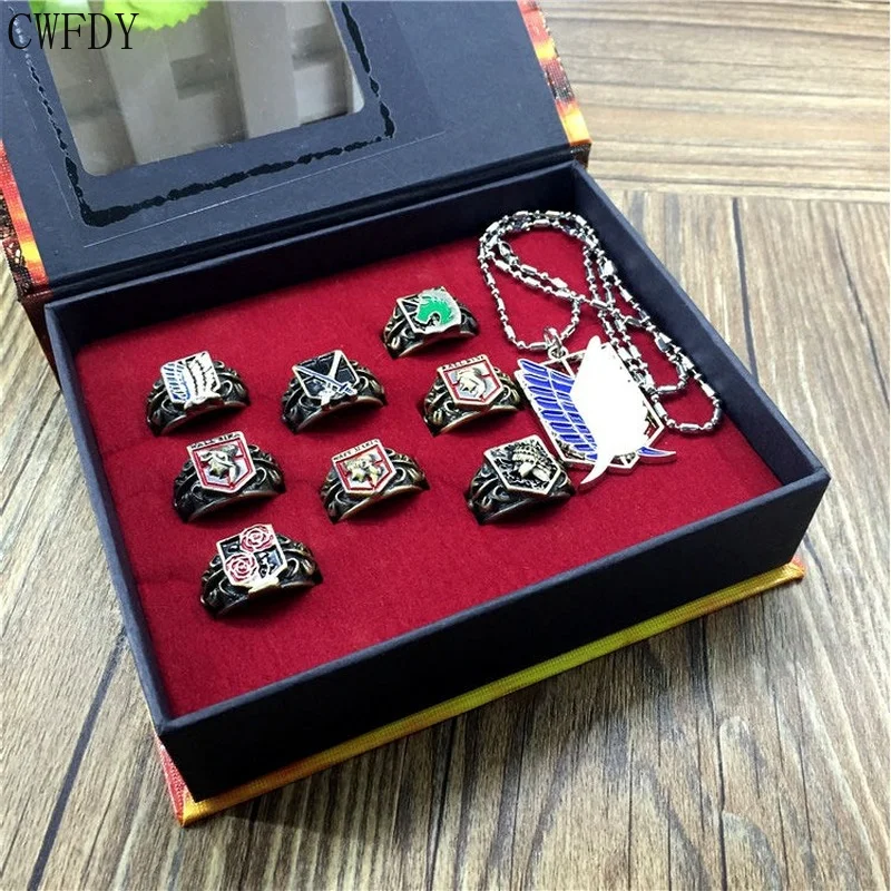1 Set Fashion Attack on Titan Ring Sets Shingeki No Kyojin Wings of Liberty Freedom Scouting Legion Eren Levi Mikasa Accessories
1 Set Fashion Attack on Titan Ring Sets Shingeki No Kyojin Wings of Liberty Freedom Scouting Legion Eren Levi Mikasa Accessories